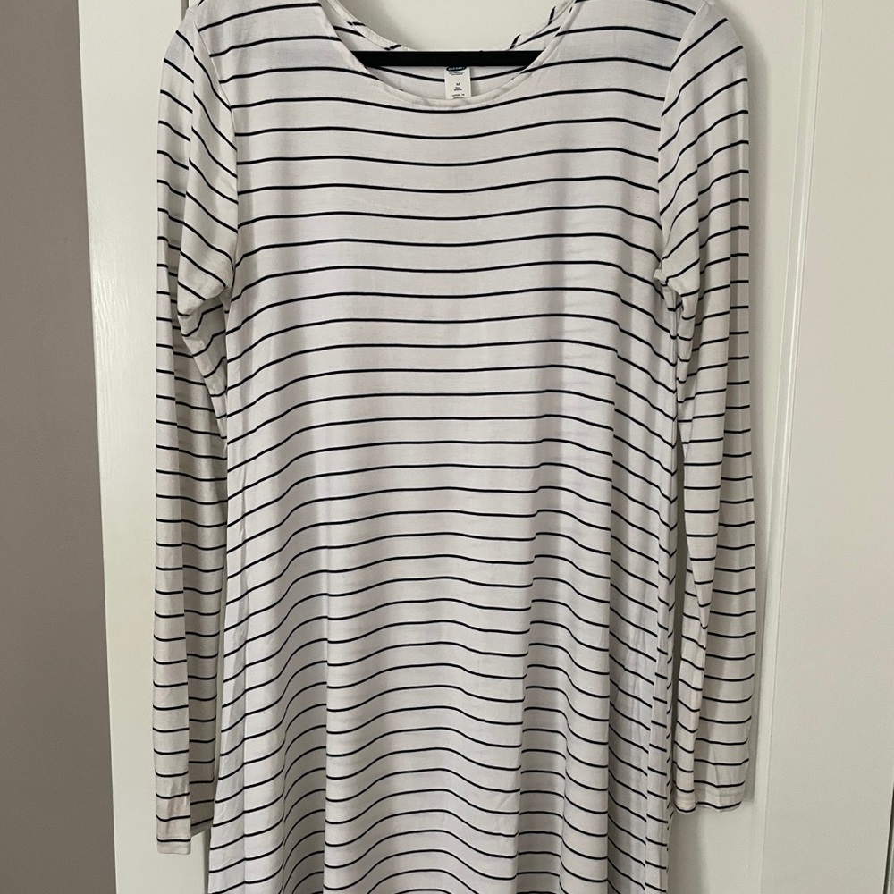 Old Navy Striped Long Sleeve Swing Dress